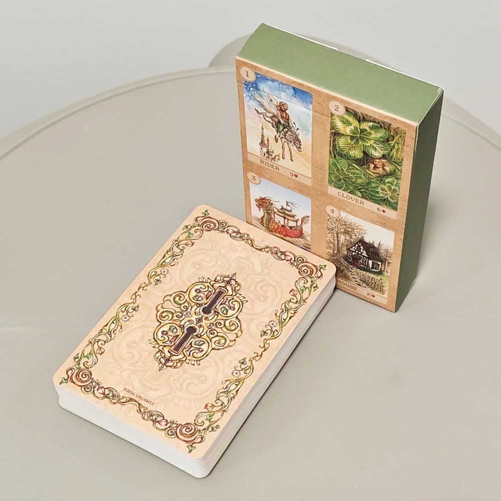 Stampato su cartoncino bifacciale 350GSM 9 * 6 cm Mazzo di fiabe Lenormand 38 carte Lenormand