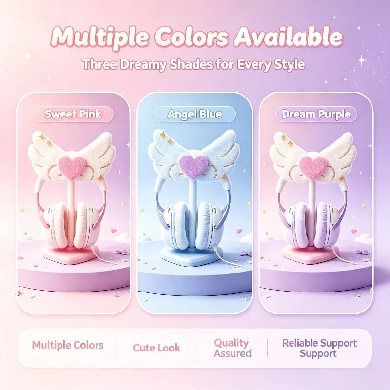 Angel Wings Head Mounted Headphone Stand Handmade Custom Desktop Storage Rack Display Stand Earphone Decoration Accessories Gift
