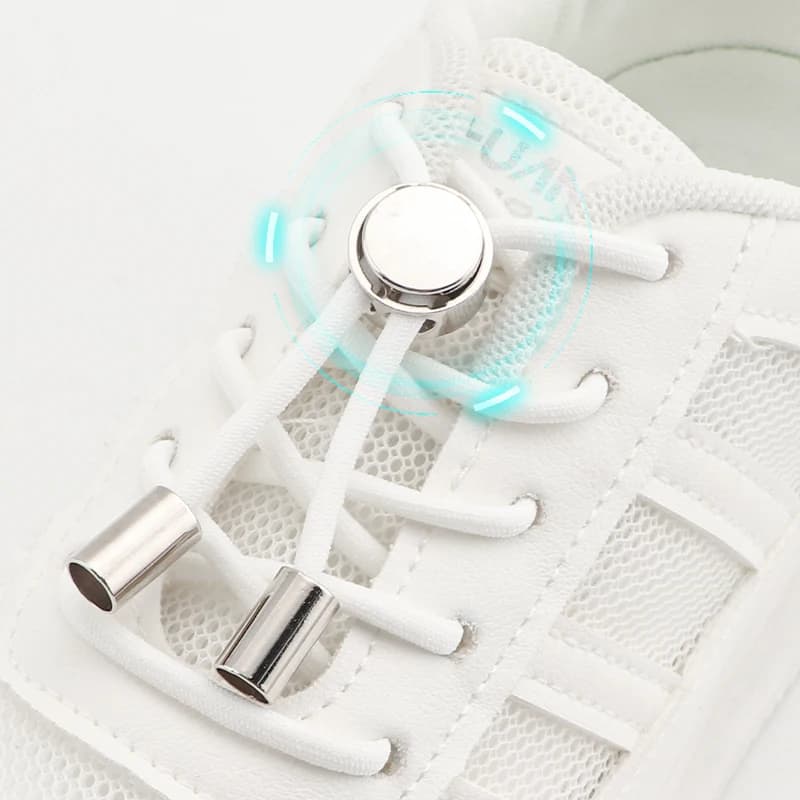 Laces for elastic shoes without tie Laces for sneakers Stretching Laces with closure with metal buckle Quick rubber laces Round laces New