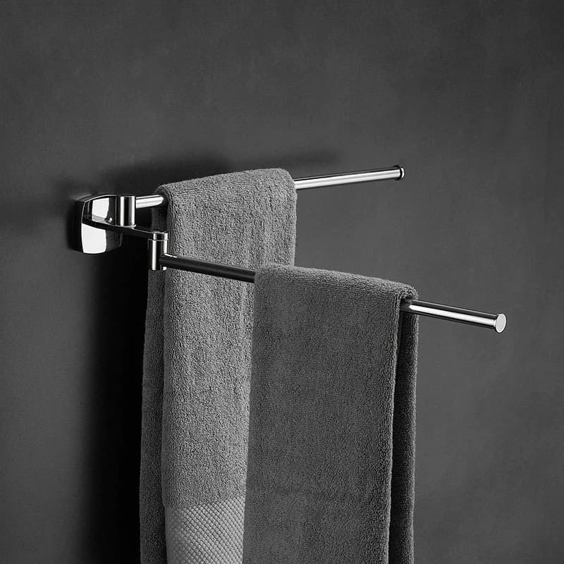 Portasciugamani da bagno in acciaio inossidabile Portasciugamani da toilette senza chiodi Portasciugamani pieghevole multifunzionale per doccia Anello portasciugamani cromato