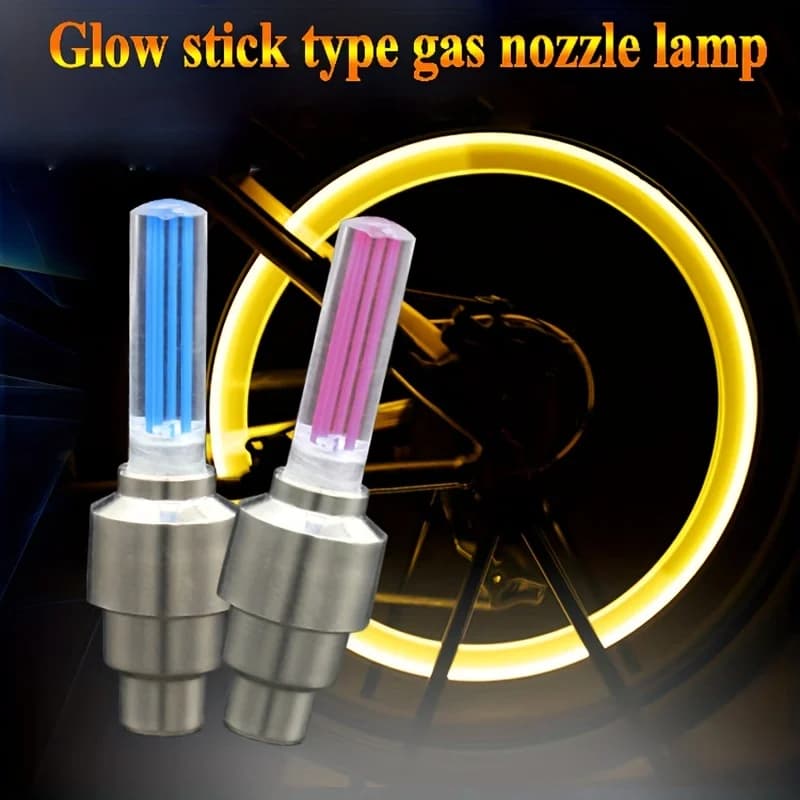 2 pezzi tappi valvole per pneumatici bici raggi ruota luce a LED senza batteria moto luci per pneumatici per biciclette da montagna accessori per ciclismo
