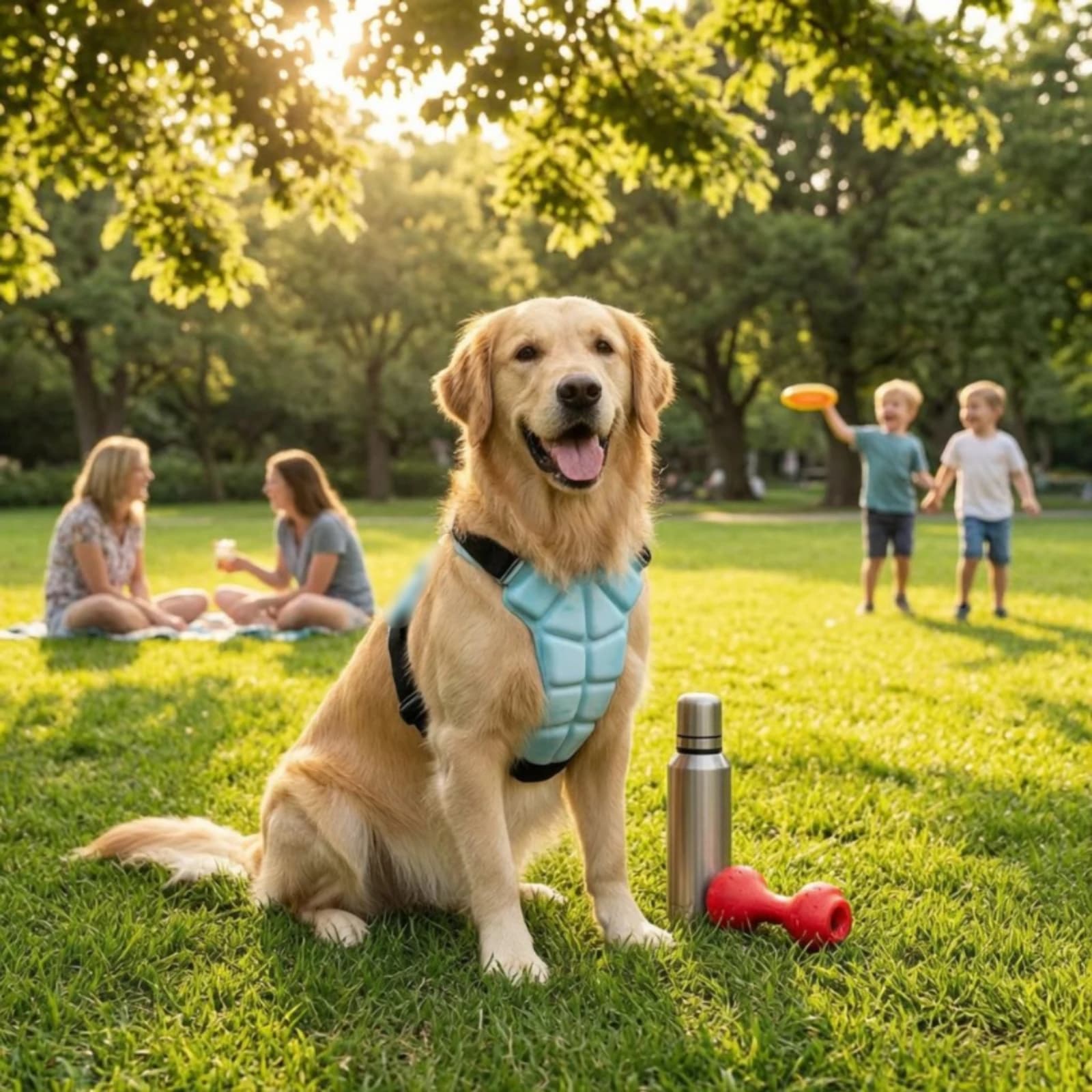 Pet Cooling Vest Harness Padded Segmented Cooling Vest Adjustable Pet Harness Lightweight Pet Gear Reflective Stripes