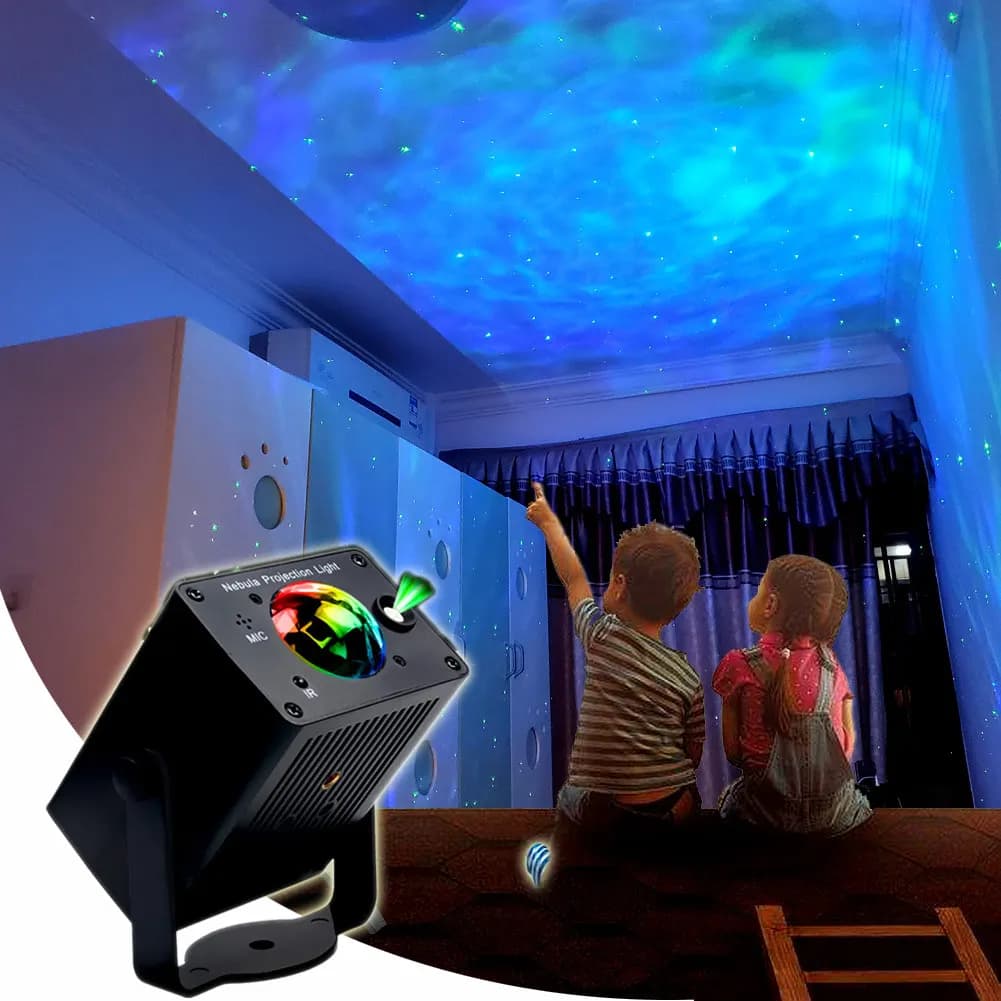 ESHINY Laser RGB LED Galaxy Onda d'acqua Cielo Nebulosa Proiettore Luce Palla magica Notte Stella stellata per la camera dei bambini Lampada da bar B206N6