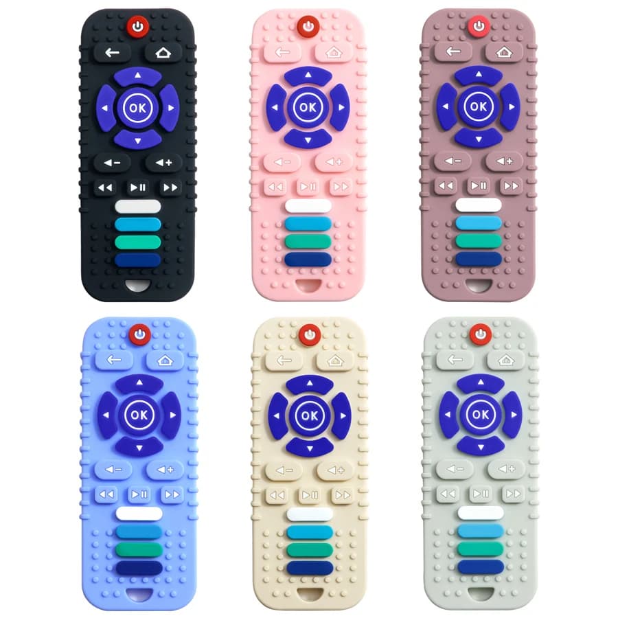 1 pz massaggiagengive in silicone per bambini giocattoli telecomando forma massaggiagengive dentizione da masticare ​ Giocattolo educativo sensoriale per bambini