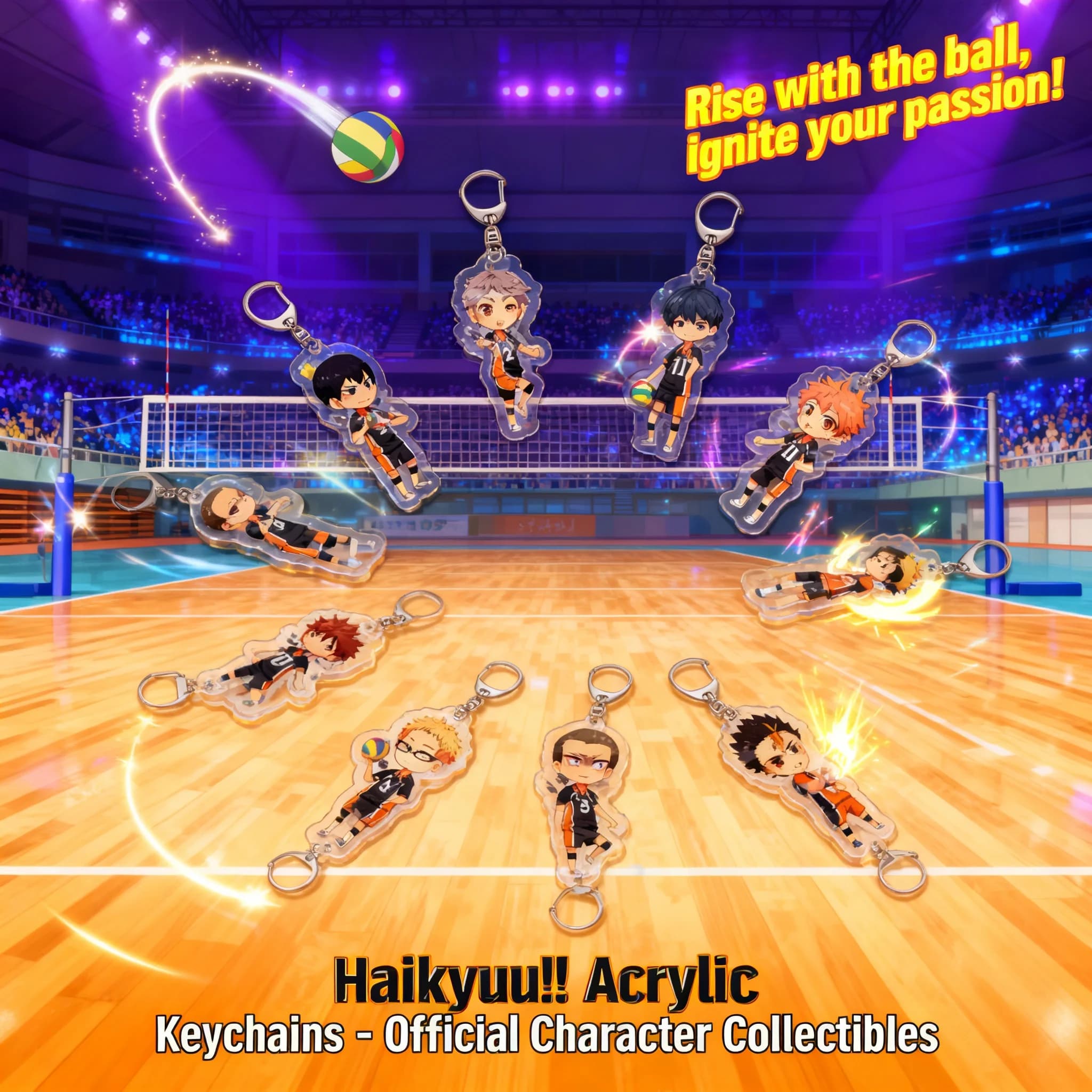 Portachiavi in Acrilico Haikyuu, Portachiavi Anime con Shoyo Hinata, Tobio Kageyama, Kei Tsukishima, Koushi Sugawara, Regalo per Fan