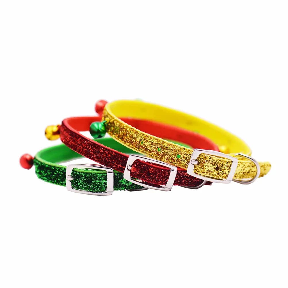 Collare Regolabile per Cani con Campanelle Colorate Natalizie, Adatto per Gatti e Cani, Accessori per Passeggiate all'Aperto