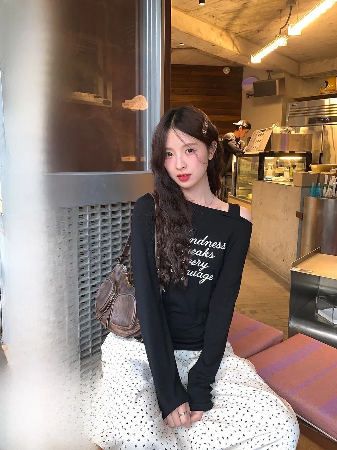 Slimming Long Sleeve T-Shirt Casual Loose Versatile American Style Letter Print Cotton Top for Women Spring Fashion 2026