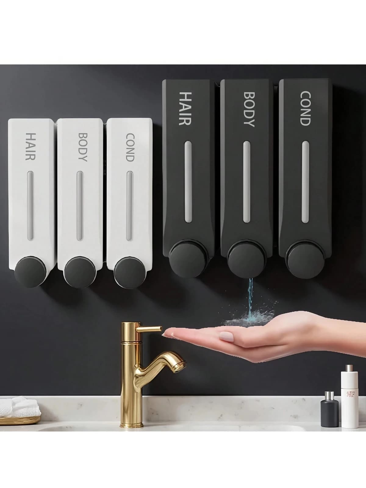 300ml Wall-Mounted Hotel Press-Type Soap Dispenser for Bathroom and Kitchen, Suitable for Hand Sanitizer, Shower Gel, and Shampoo, Available in 2 Colors and 3 Sizes, a Must-Have for Back-To-School Season