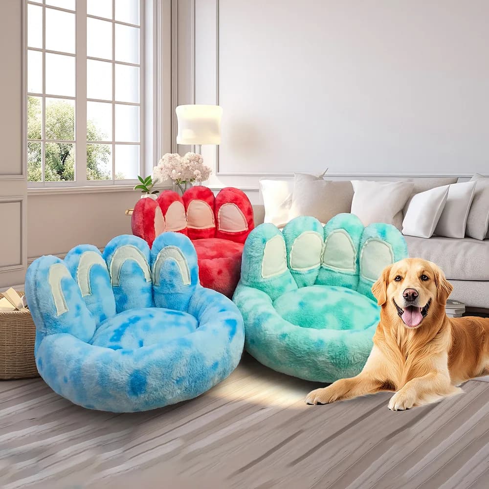 Letto per cani rotondo Soffice pelliccia di coniglio Letto per animali domestici Letto per gatti caldo invernale Labubu Zampa d'orso Design Casa per gatti Letto per gatti Forniture per animali Cuccia per cani
