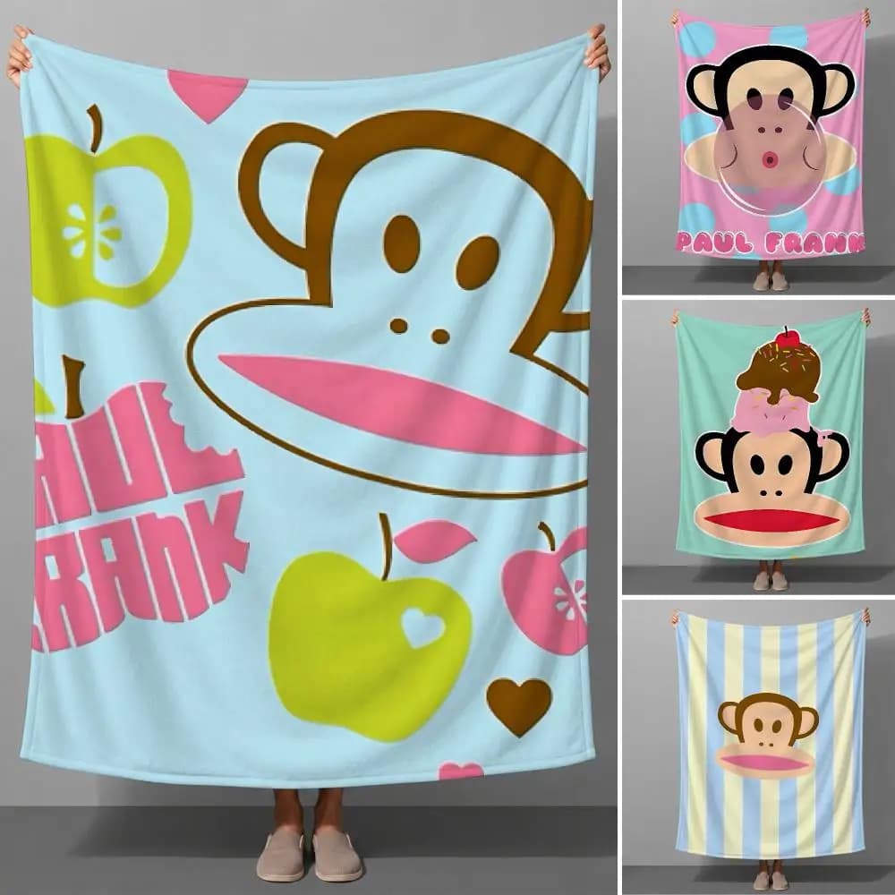 Fashion P-Paul Frank Julius Monkey Y2K Throw Soft Flannel Throw Blanket for Couch Bed Sofa Warm Cozy Lightweight All Season
