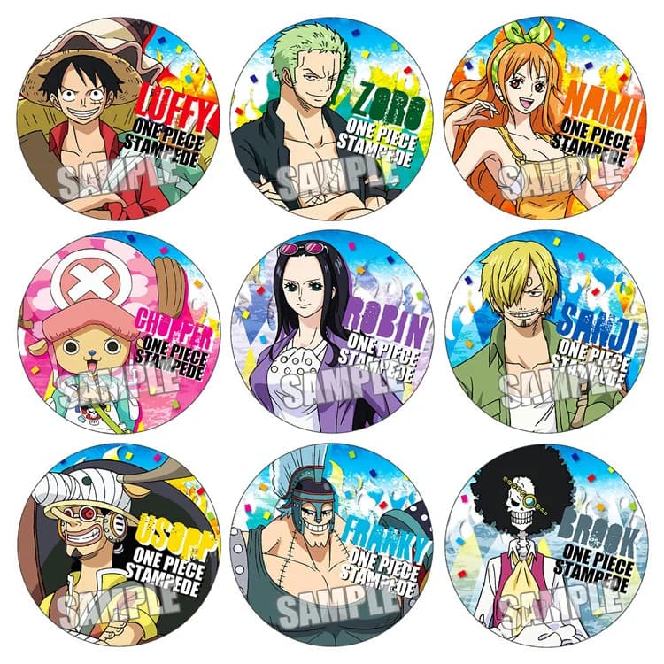 One Piece Film Stampede Anime Distintivo Pin Rufy Zoro Nami Wano Kuni Gear 5 Action Figure Da Collezione Merchandise Cosplay