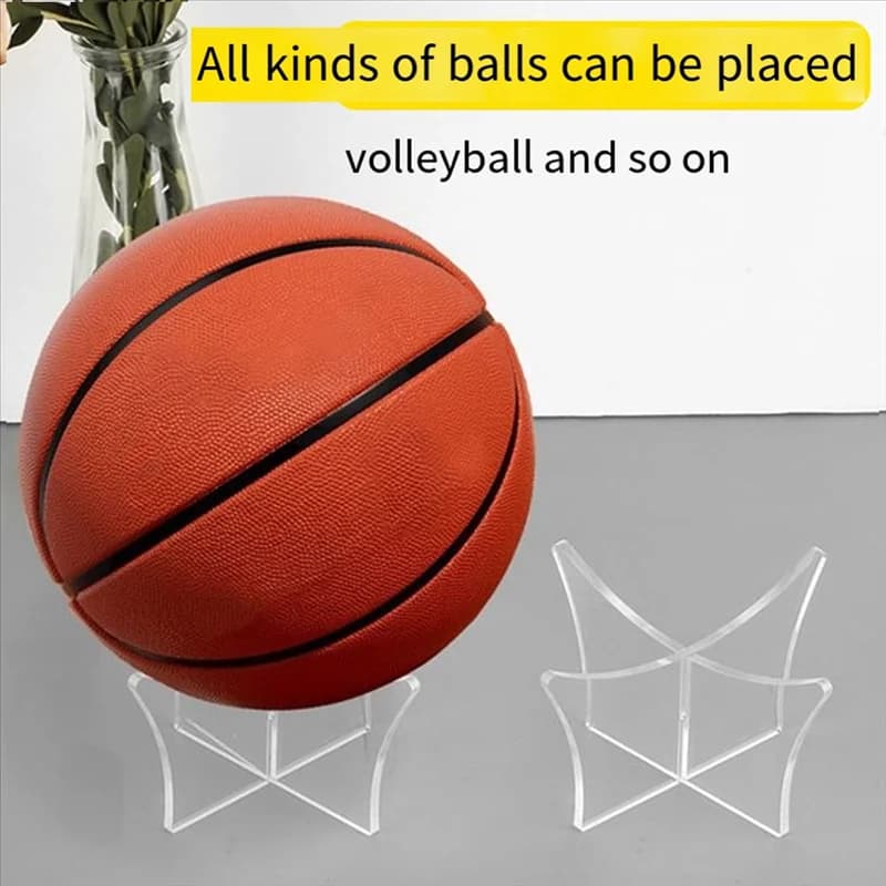 Accessorio per display portatile con supporto per palla in acrilico A57T Base per espositore per rugby, calcio, basket, pallavolo.