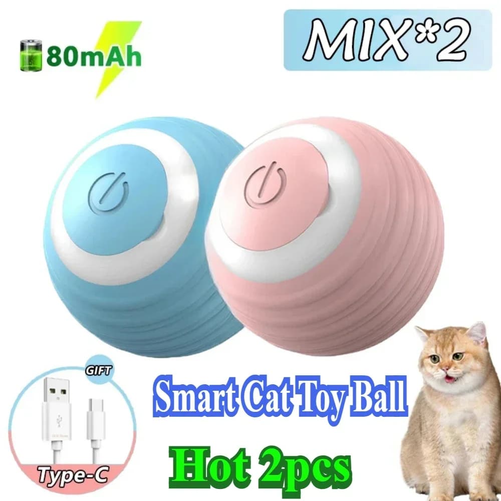 Palla Giocattolo Elettrica Automatica per Gatti, Giocattoli Interattivi Rotanti con Palla Rotolante per Gatti, Accessori per Giochi e Forniture per Animali Domestici