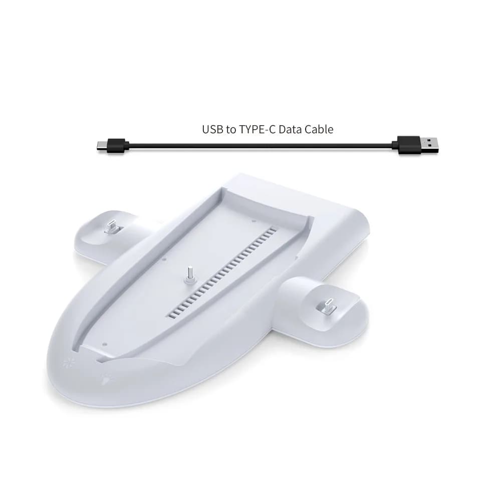 Nuova base di raffreddamento multifunzionale per PS5 Slim, base di ricarica con impugnatura per Sony P5 Slim con anello luminoso RGB