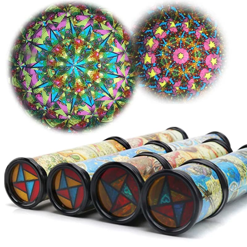 Caleidoscopio con rotazione scalabile 27 cm Magia variabile regolabile Fantasia colorata Giocattolo del mondo per bambini Giocattolo educativo classico per bambini