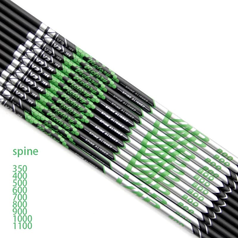 Archery Competition 6/12 Pcs Victory V3 ID 0.166" Carbon Arrow Shafts Straightness +/- 0.003 350–1100 Spine For Compound Bows