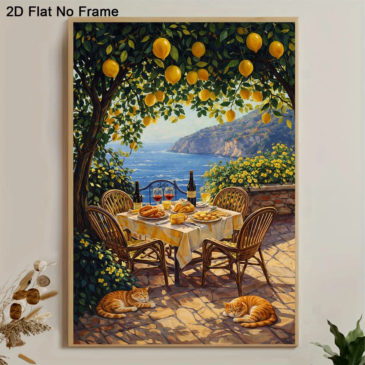 500/1000/1200/2000PCS Puzzles for Adults Lemon Tree Coast Scenery,Jigsaw Puzzles Brain Challenge Game Gift Home Decor