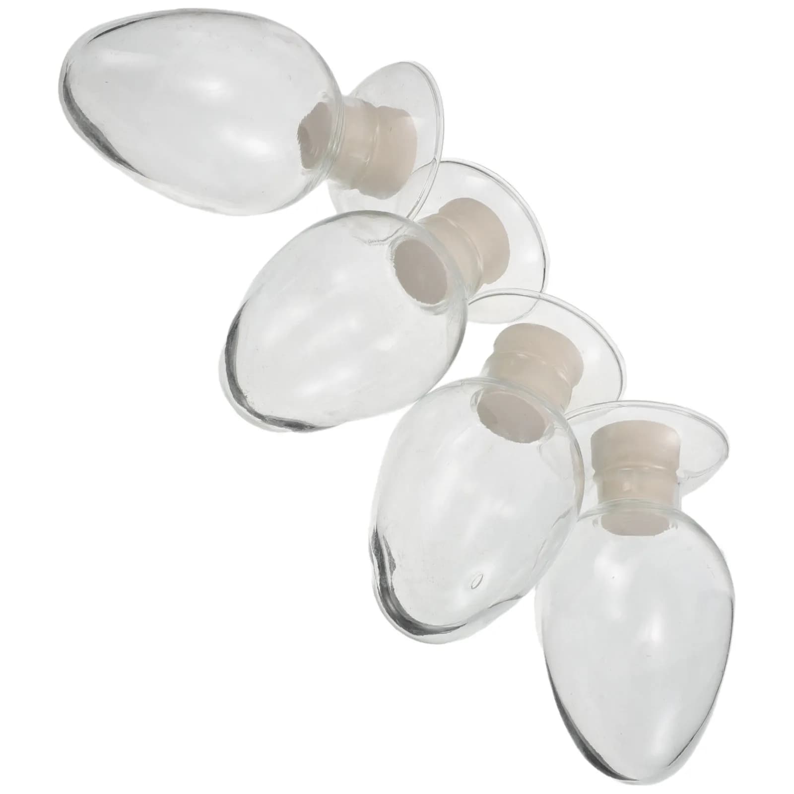 4Pcs High Transparency Glass Sample Vials with Stopper for Seed Storage Plant Cloche Vegetable Flower Seeds Organizer Lab Garden
