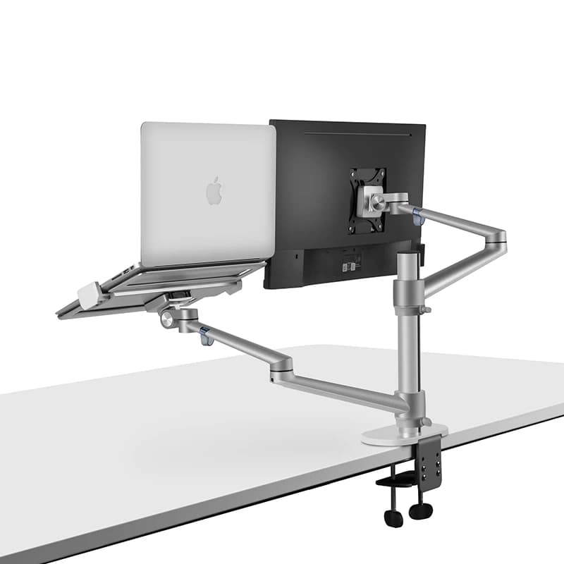 Hot Selling Adjustable 11-17 Inch Laptop Monitor Riser Arm Aluminum Alloy VESA Dual LCD Screen Desktop Stand in Stock