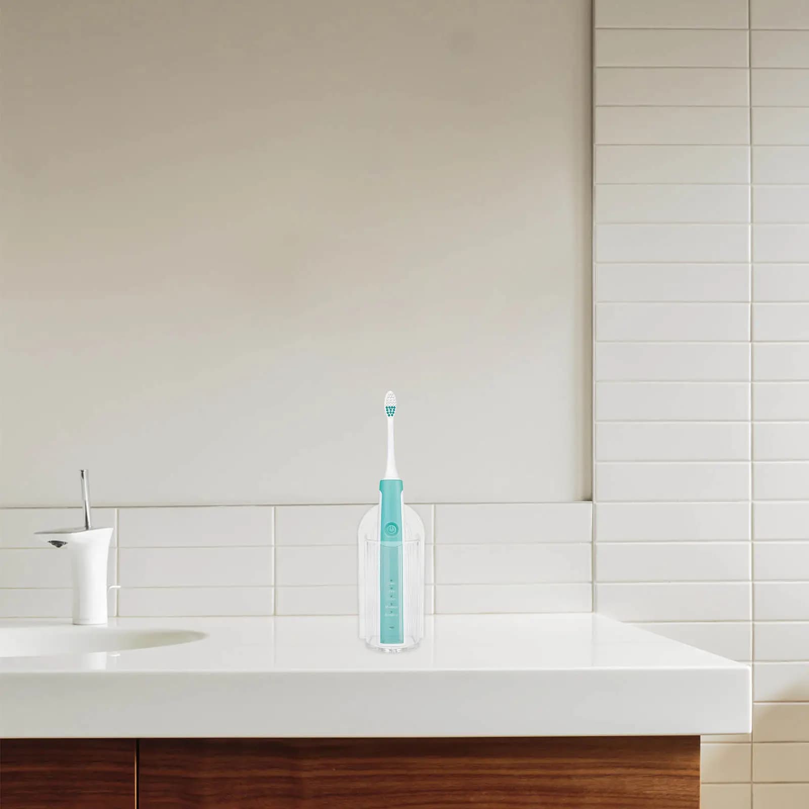 Wall Mounted Toothbrush Holder No Drill Adhesive Bathroom Organizer Detachable Washable Secure Storage