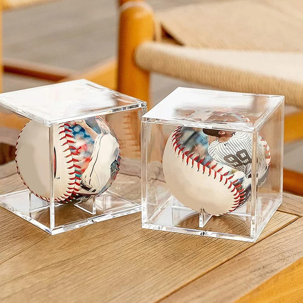 Scatola da baseball in acrilico Scatola da esposizione Pallina da golf da tennis Custodia trasparente per portaoggetti souvenir Protezione UV antipolvere