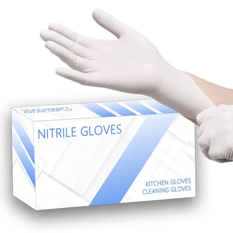 20/50/100 PCS Guanti in nitrile bianco Guanti durevoli spessi non in lattice Cucina Lavastoviglie Pulizia Strumenti per tintura dei capelli di bellezza