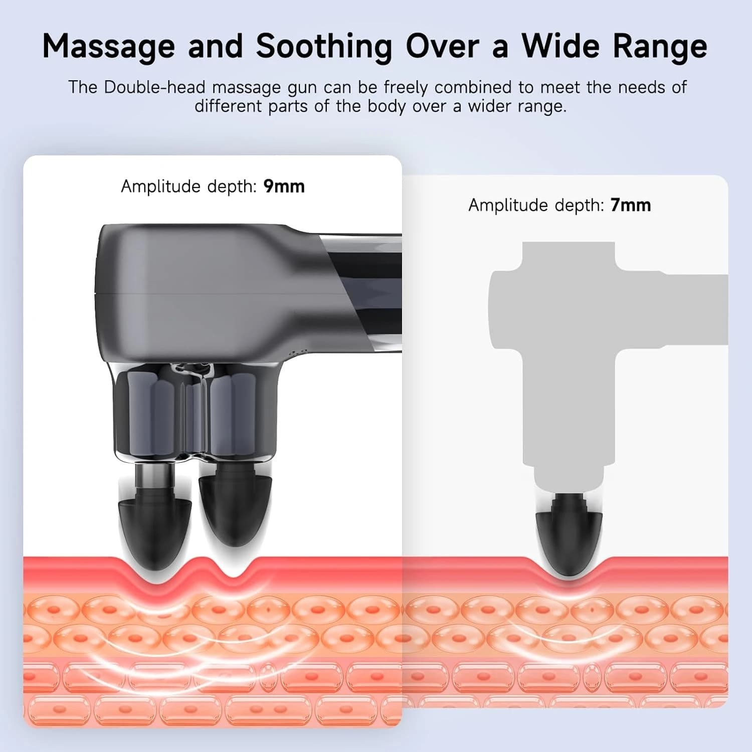 Mini Deep Fabric Percussion Massage Gun With Double Head Portable Massage For Athletes, Factory Direct Sale