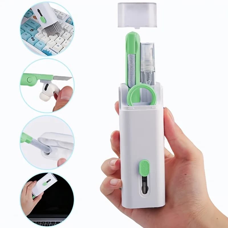 All-in-One Cleaning Kit, Keyboard Earbud Cleaner with Keycap Puller, Pen & Cloth for AirPods, Phone, Laptop, Camera, Switch