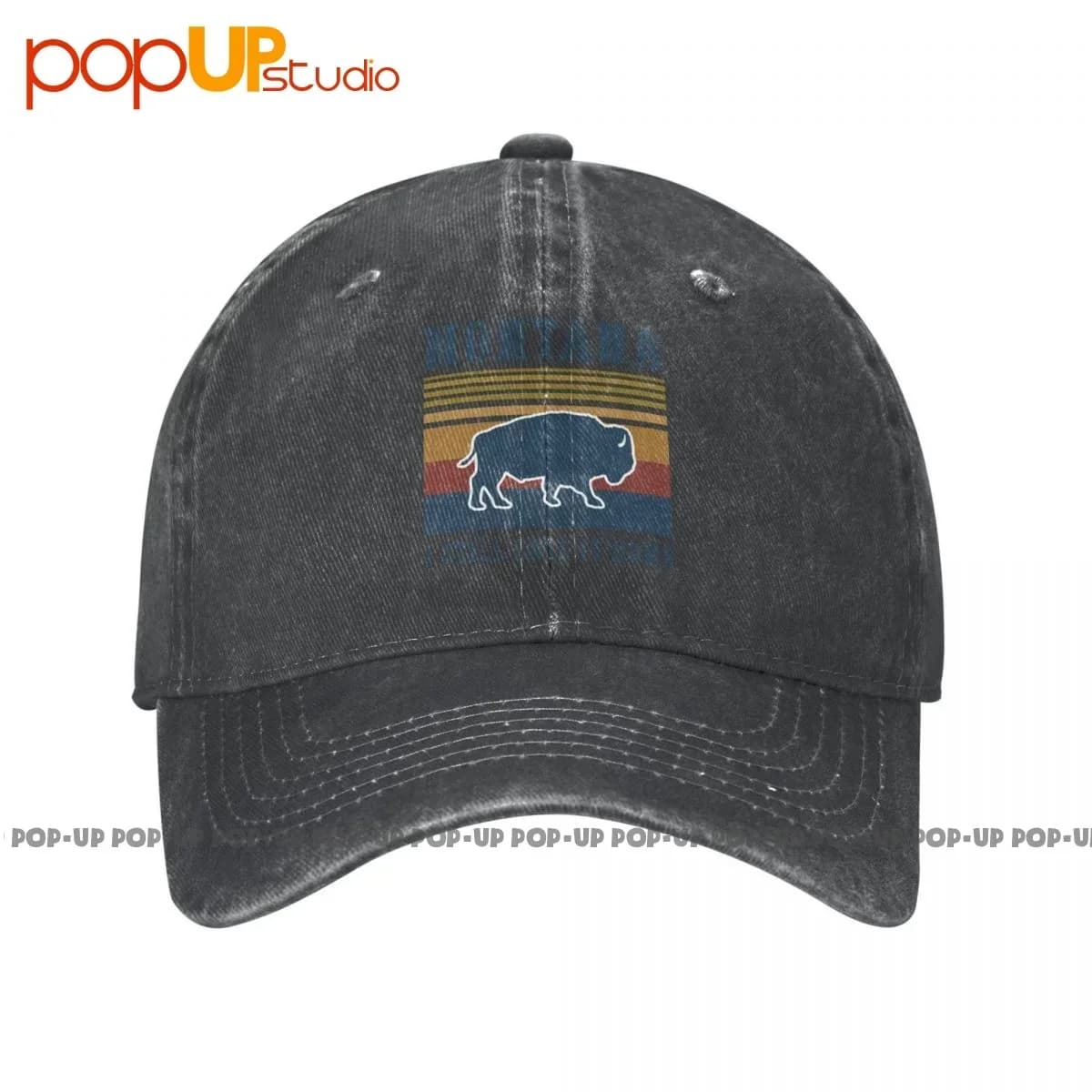 Montana Mi chiama ancora a casa Berretto da baseball in denim lavato bisonte americano Cappelli da camionista Copricapo stile