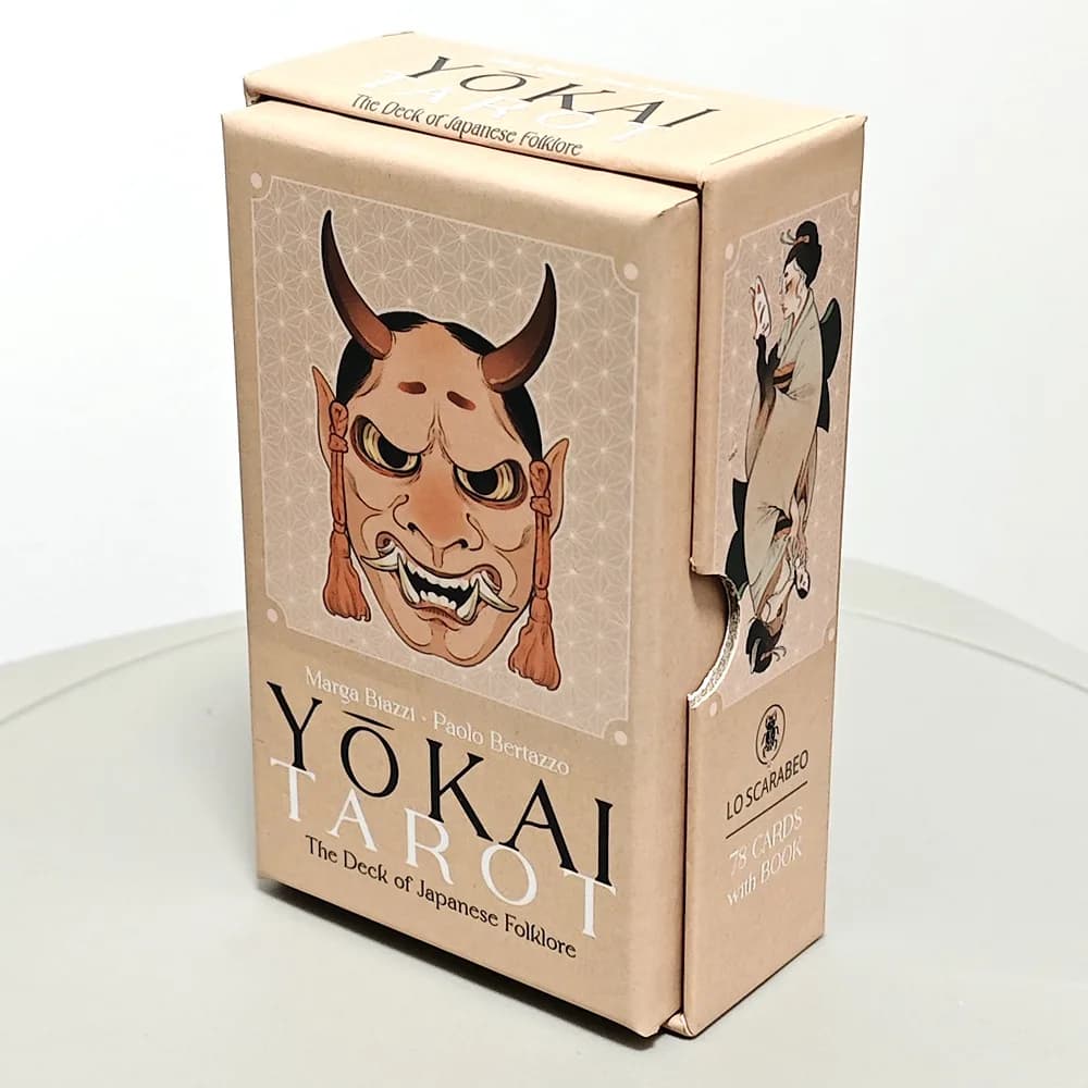 Mazzo di tarocchi Yokai 12 * 7 cm 78 pezzi di carte radicate nel folklore giapponese stampato su cartoncino in rilievo da 350 g/m2 confezionato in scatola rigida