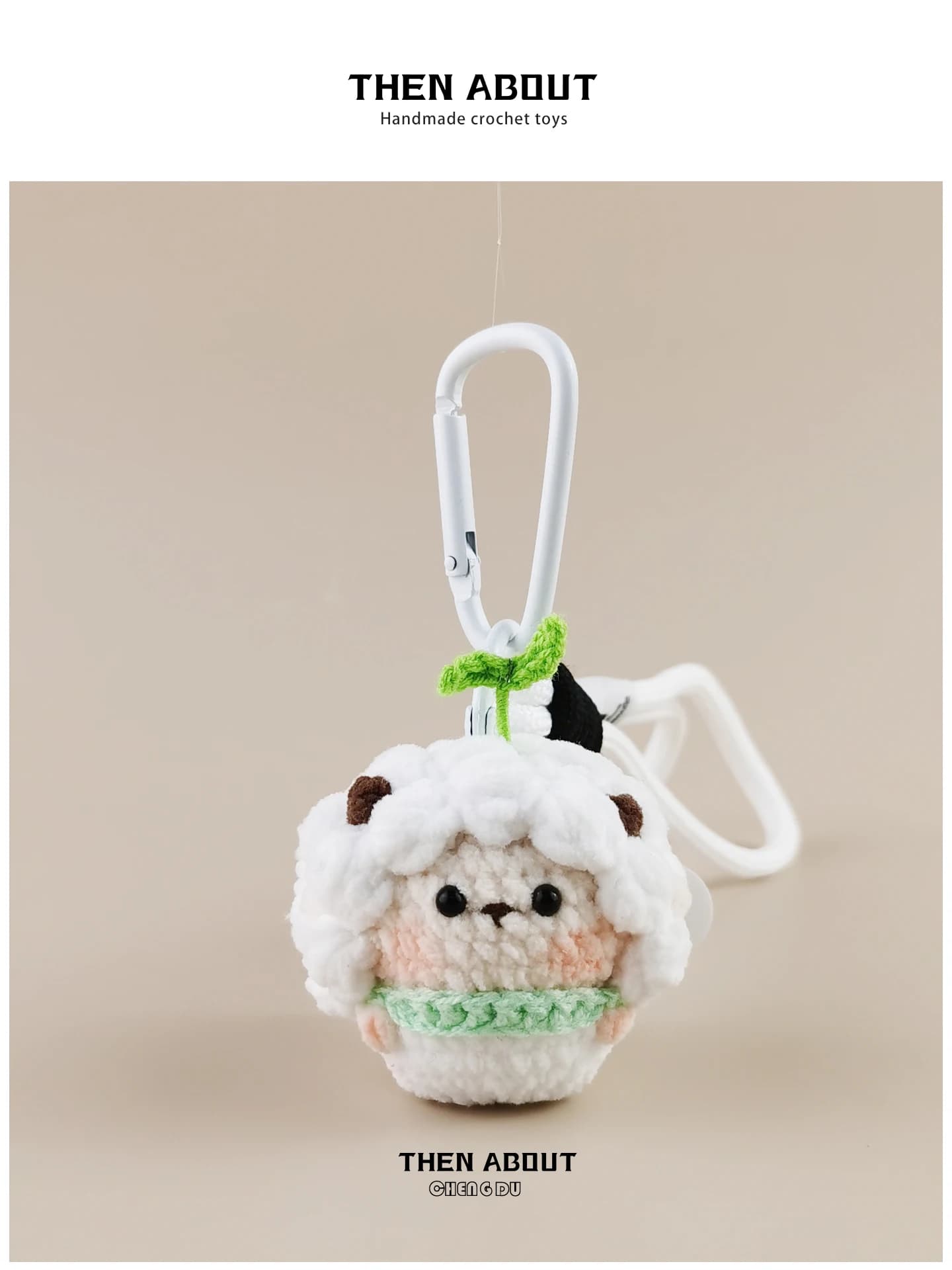 Cute Little Lamb Doll Backpack Accessories Bookbag Hanging Ornaments Shepherd's Crook Style No Brand Kids Gifts