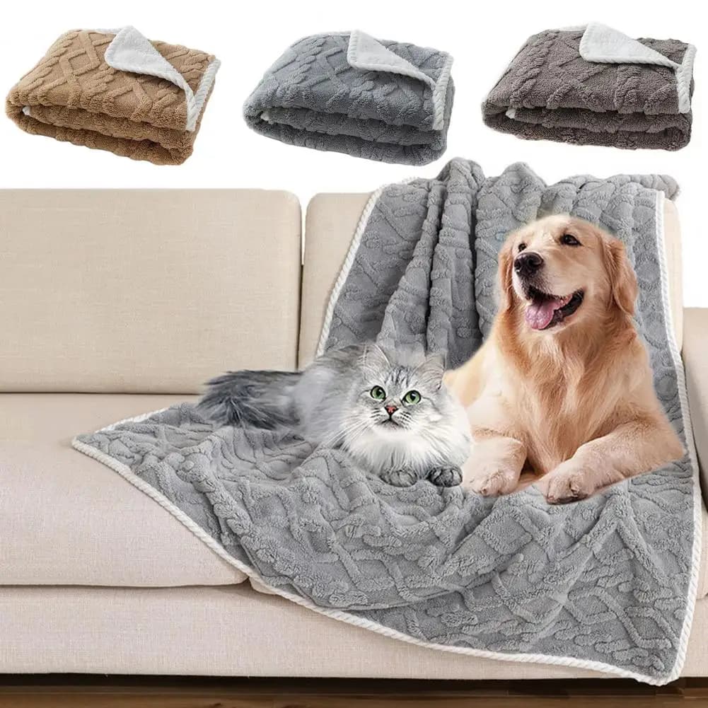 Coperta per animali domestici in tinta unita, accogliente coperta in peluche per animali domestici, spessa e impermeabile, per l'inverno, trapunta per dormire lavabile in lavatrice per cani