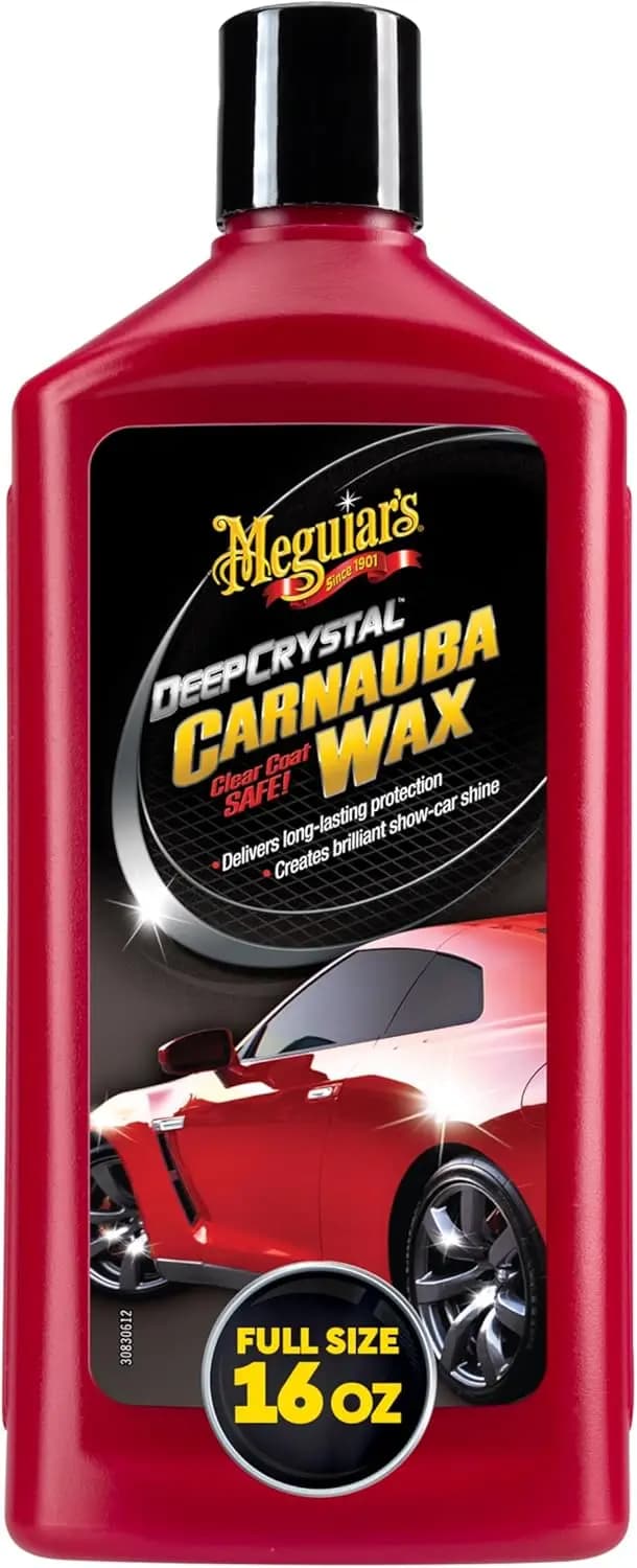 Cera Liquida per Auto Deep Crystal Carnauba per Protezione a Lunga Durata, Lucentezza Brillante, Blocco UV, 16 Oz