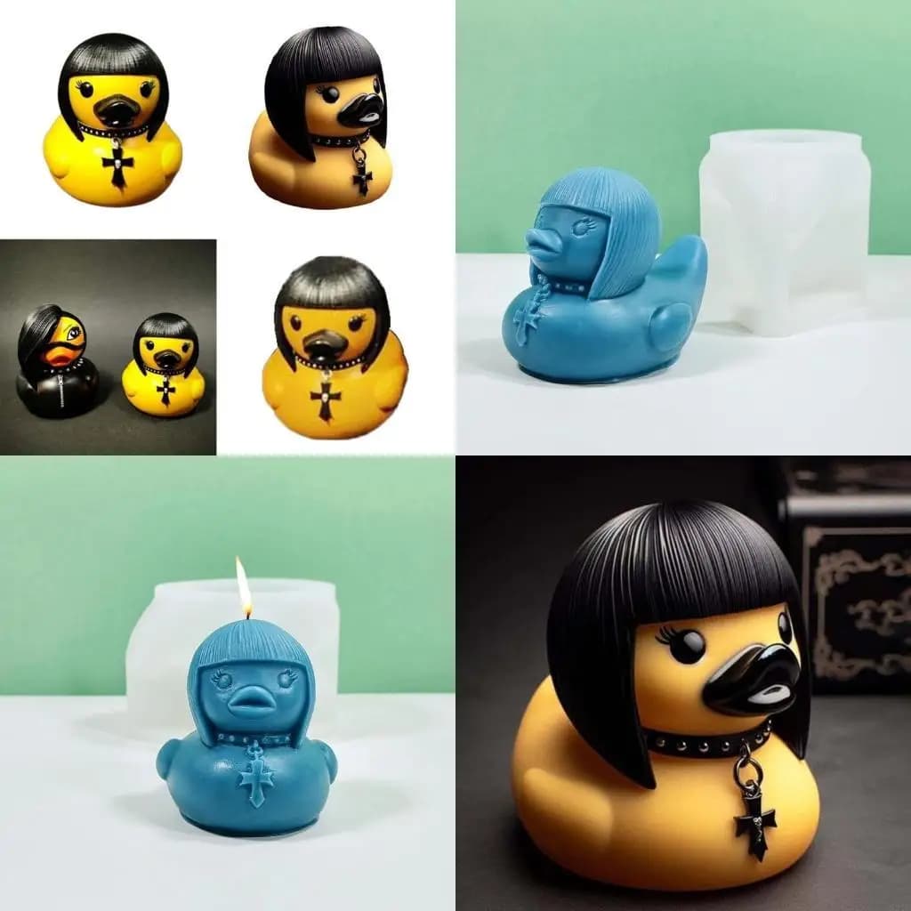 Lovely Duck Silicone Mold DIYs Crystal Epoxy Resin Mould Animal Making Tool Handmade Soap Cake Chocolate