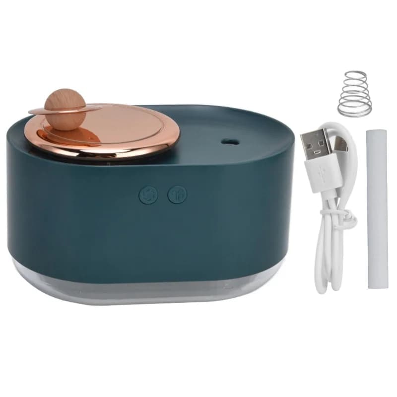 Umidificatore planetario rotante 2 in 1 Ricarica USB Umidificazione spray muto senza fili per la casa 1200MAHGreen