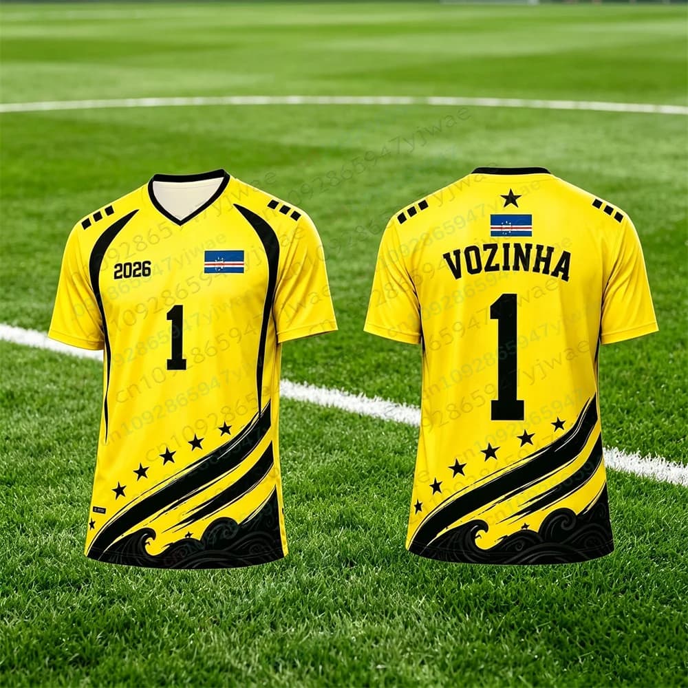 Cabo Verde No.1 Goalkeeper Football Jersey Soccer Shirt Top Loose Breathable Speed Drying Sportswear Top Adult Kid's T-shirts