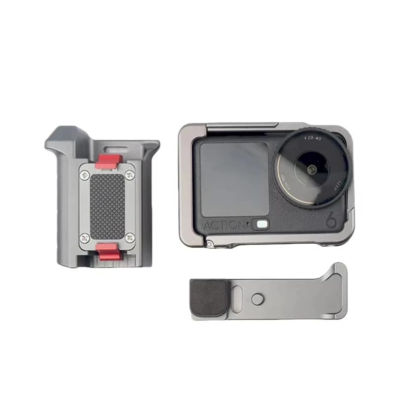 Adapter with aluminum alloy protective frame for horizontal/vertical camera DJI Action 6