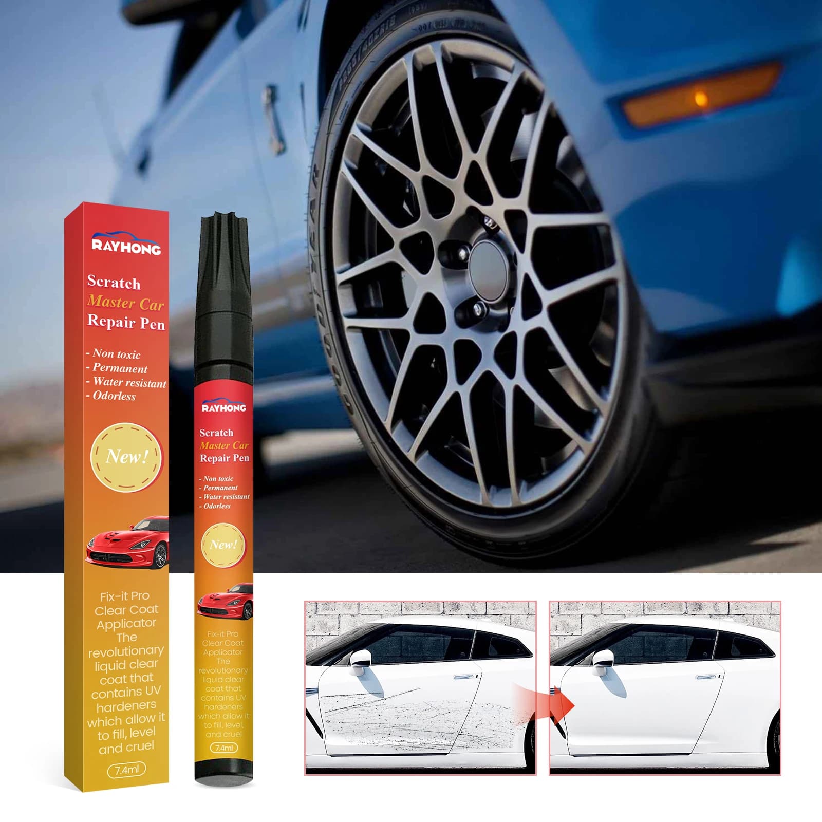 Universal Car Scratch Repair Pen Portable Any Color Scratch Covering Car Styling Accessories for Vehicle Paint Repair pen 7.4ml