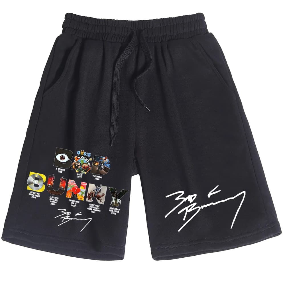 Pantaloni corti Bad-Bunny Tour 2026 Pantaloni in cotone unisex Pantaloni casual larghi da spiaggia estivi Regalo per i fan
