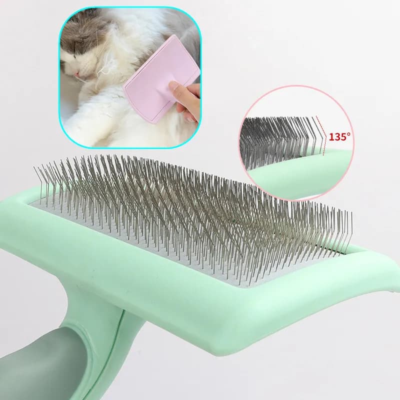 Dog brush Stainless steel dog comb brush Massage Dog grooming brush Dog remover Animal hair removal Cleaning tools Soft sleeve Cat comb brush Cat