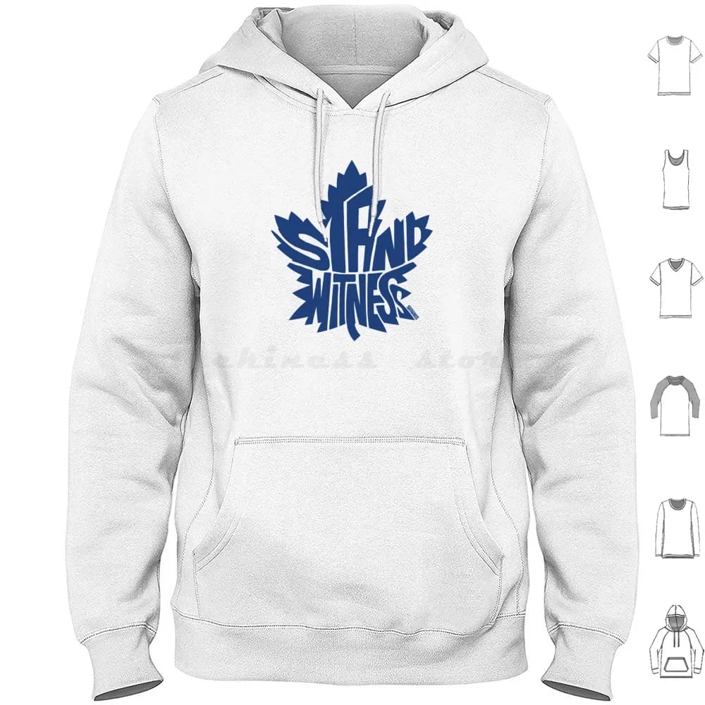 Stand Witness Felpe con cappuccio blu Manica lunga Hockey Ontario Six 6ix Blue Jays Raptors Ice Skate Yyz Logo Icon Canada