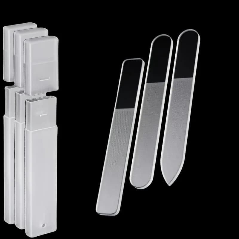 Set di 3 Lime per Unghie in Nanovetro, Strisce Lucidanti Trasparenti, Strumenti per Manicure