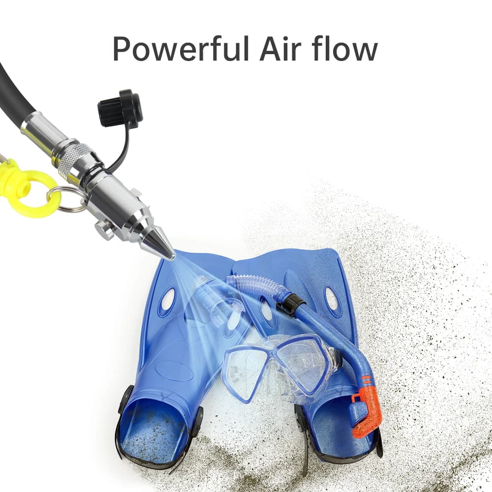 DIDEEP Pistola ad aria compressa portatile BCD, ugelli di soffiaggio con controllo della pressione e ganci, rimuovi polvere per accessori bombole subacquee