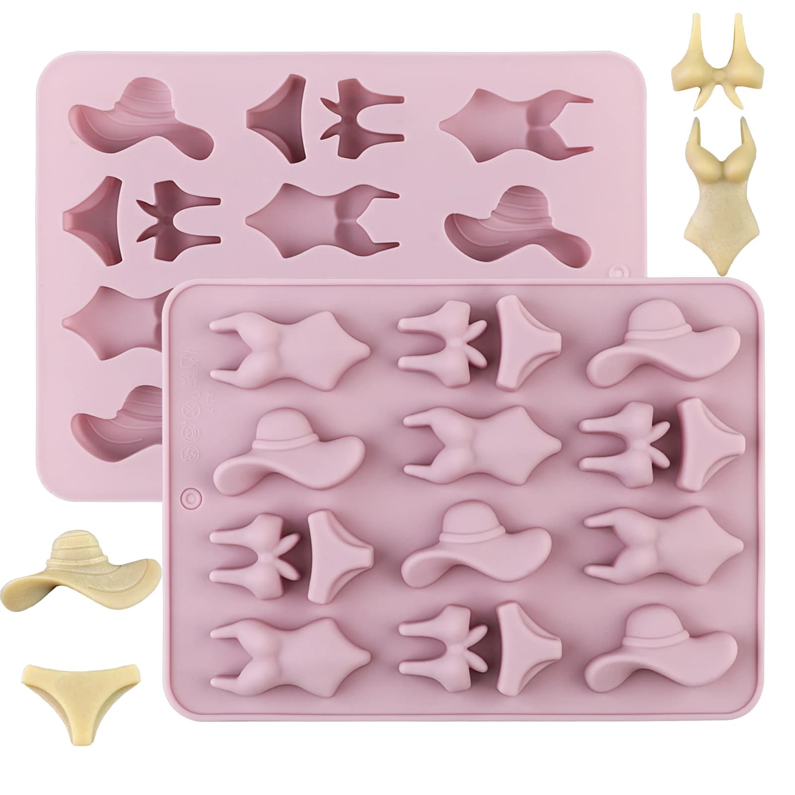 Stampo in silicone a tema estivo per bikini da spiaggia, stampo per torte a forma di costume da bagno, stampo per caramelle, per torte fai da te per feste e vacanze, gelatine, biscotti, cioccolato, decorazioni in resina, strumenti per decorare torte, stampi fai da te per sapone freddo fatto a mano