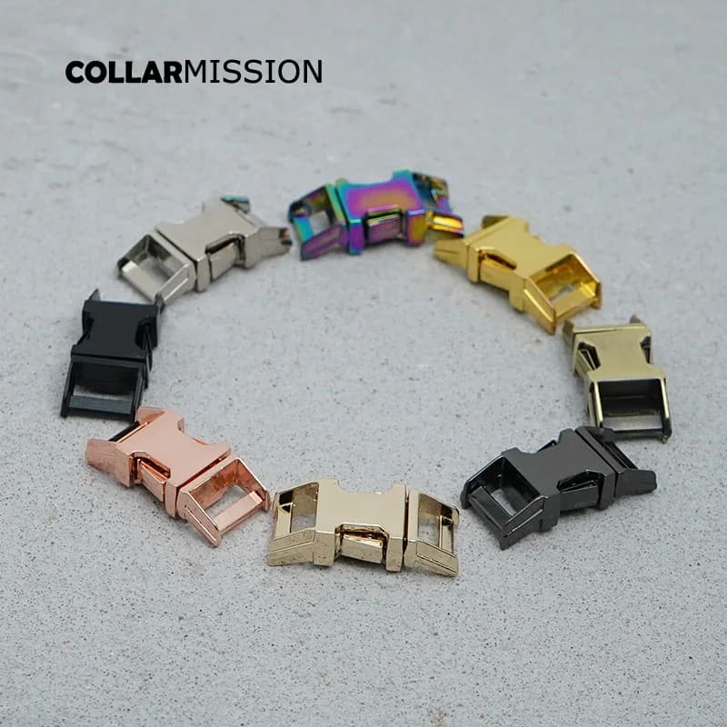 1PC Kirsite Fibbia a sgancio laterale 10mm Cinghie di fettuccia Durevole Sicurezza Vendita al dettaglio Collari per cani fai da te Accessorio 8 stili