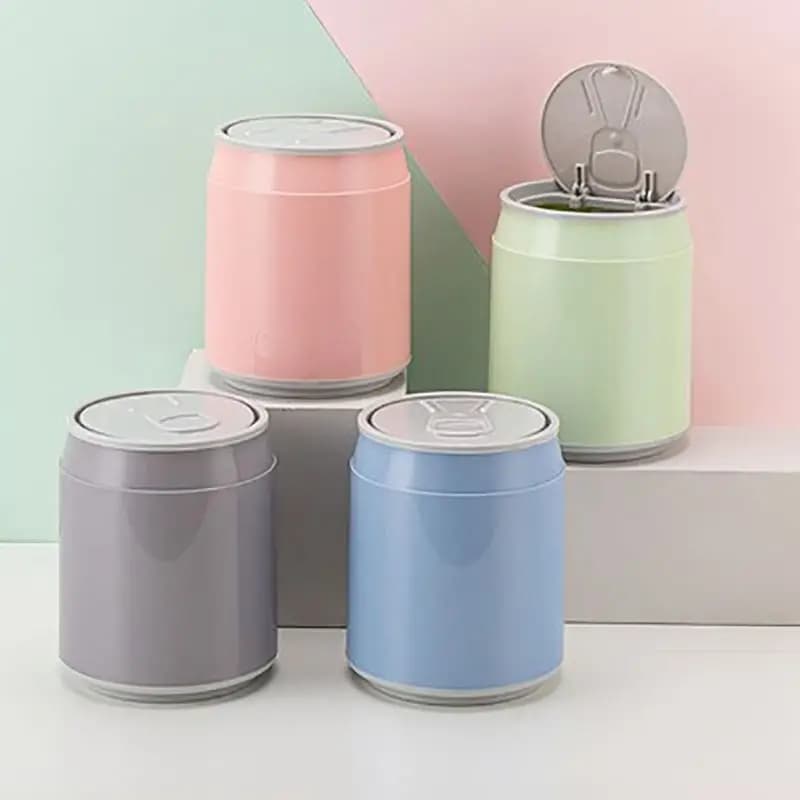 Cestino per rifiuti in plastica tavolo per ufficio a casa Mini pattumiera da tavolo cestino per immondizia cestino di carta con coperchio scatola di immagazzinaggio tipo pressa