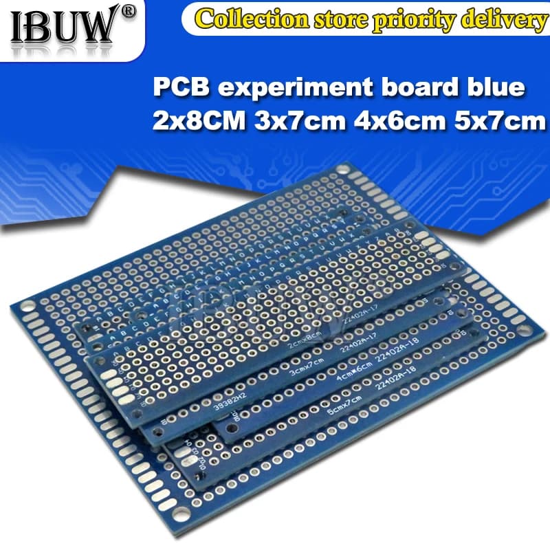 5PCS Elettronico PCB Board 2x8cm 3x7cm 4x6cm 5x7cm Fai Da Te Universale Printed Circuit Board 5*7 centimetri 4*6cm 3*7 centimetri Blu PCB per Arduino
