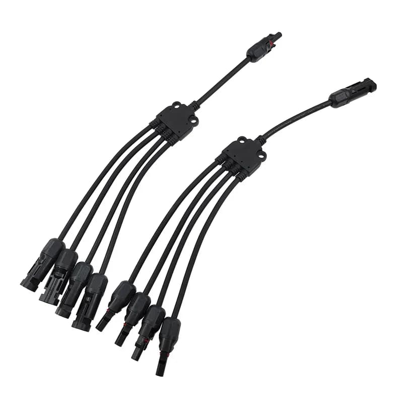 Adattatore da pannello solare fotovoltaico Connettore cavo da 1 a 4 Collegamento parallelo del gruppo piastra batteria Connettori solari a ramo Y