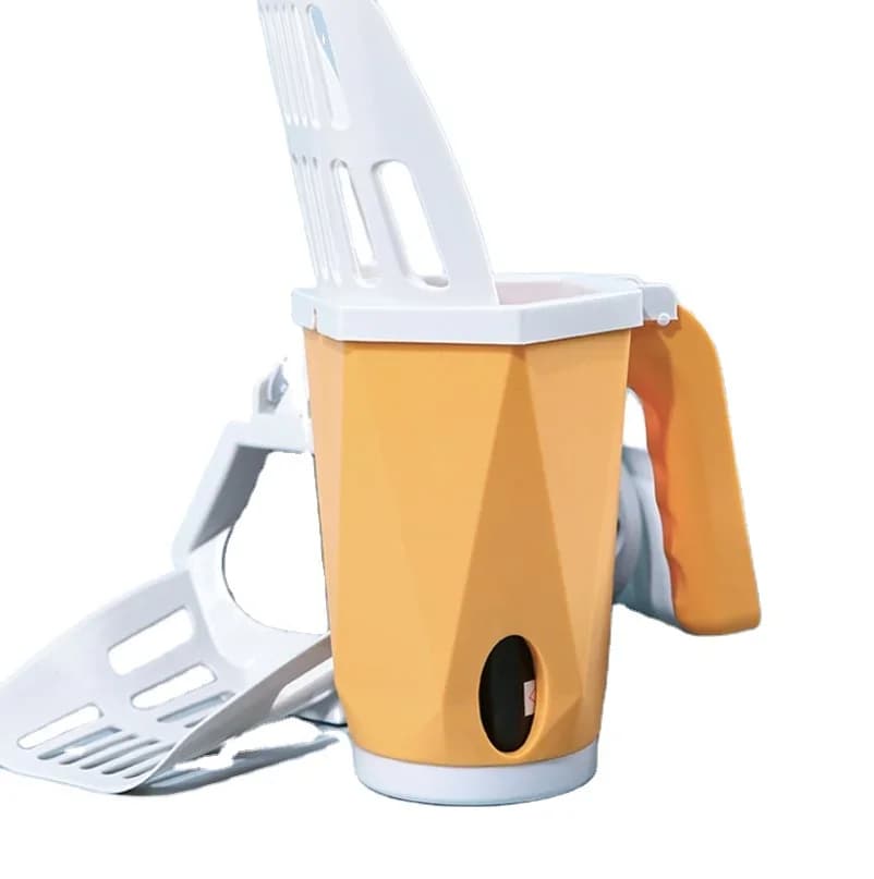 Cucchiaio per lettiera per gatti integrato con pala per lettiera profonda staccabile con supporto per borsa integrato Strumento per la pulizia della toilette per gatti