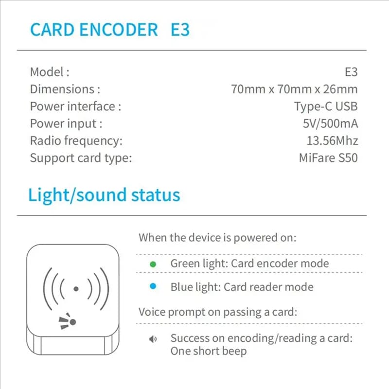 N93R 2X TTLOCK Smart Card Encoder NFC 13.56M M1 Lettore di schede IC RFID Chip Scanner per TT Hotel TT Sistema di noleggio Software